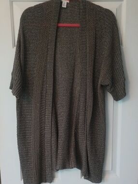Chico's Size 3 Knit Open-Front Cardigan Sweater - Greenish Gold Color
